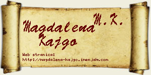 Magdalena Kajgo vizit kartica